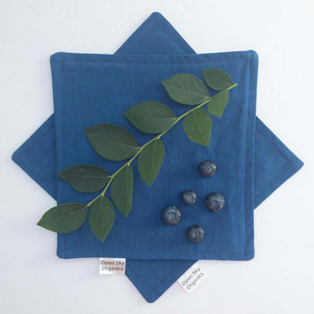 Blue Organic Cotton Cloth Napkin