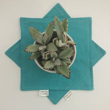 Load image into Gallery viewer, Turquoise Organic Cotton Cloth Napkin